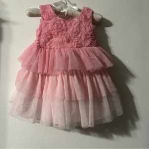 Bonnie Jean Exclusive Ruffle 12 moth dress monochromatic 3 tone pinks